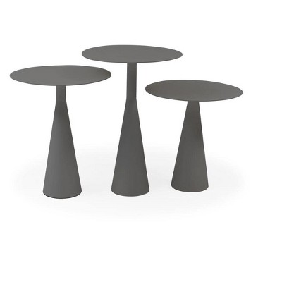 Whiteline Modern Outdoor Living ST1733S-CMT Ireland Large, Medium or Small Aluminum Outdoor Side Table, Grey