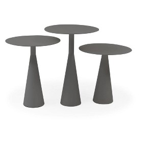 Whiteline Modern Outdoor Living ST1733M-CMT Ireland Large, Medium or Small Aluminum Outdoor Side Table, Grey - 1 of 4