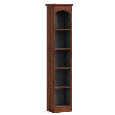 Resenkos Bookshelf, Bookcase Standing Shelf Unts,70.9" Narrow Bookcase, 5-Tier Cube Bookshelf Display Rack with Storage,Walnut & Black Brown