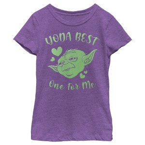 Girl's Star Wars Valentine's Day Yoda Best One for Me T-Shirt - 1 of 4