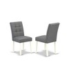 East West Furniture  3Pc Dining Table Set Includes a Wood Dining Table and 2 Kitchen Chairs with Solid Wood Seat Drop Leaf Table with Slat Back Chairs - 4 of 4