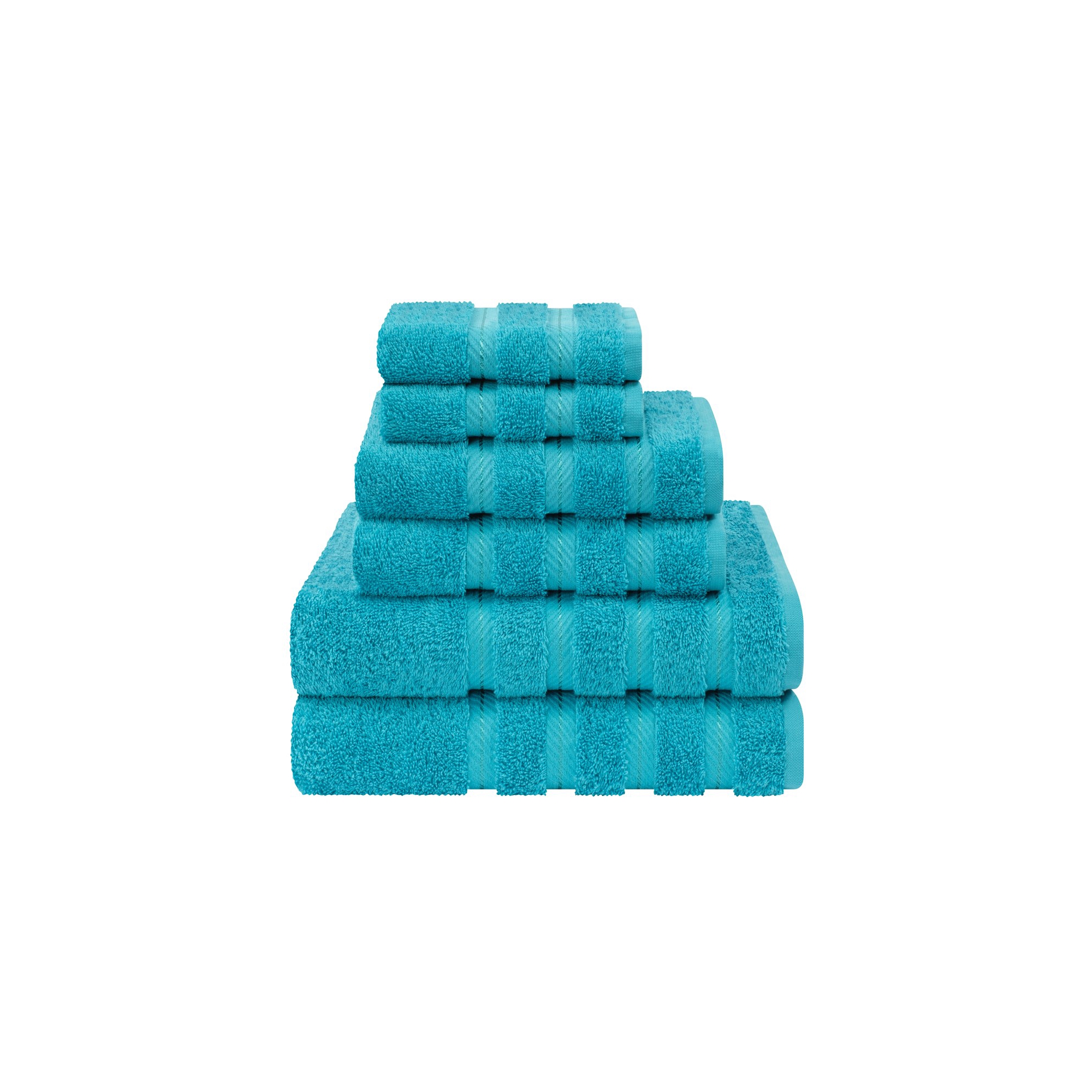 American Soft Linen 6 Piece Towel Set, 100% Cotton Bath Towels for Bathroom, Aqua Blue
