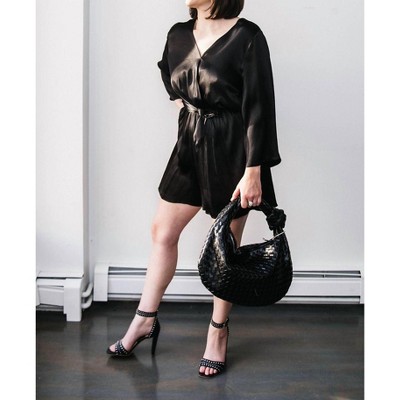 Women's SATIN ROMPER - WithBlack