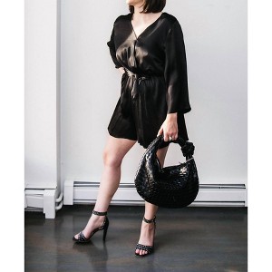 Women's SATIN ROMPER - WithBlack - 1 of 4