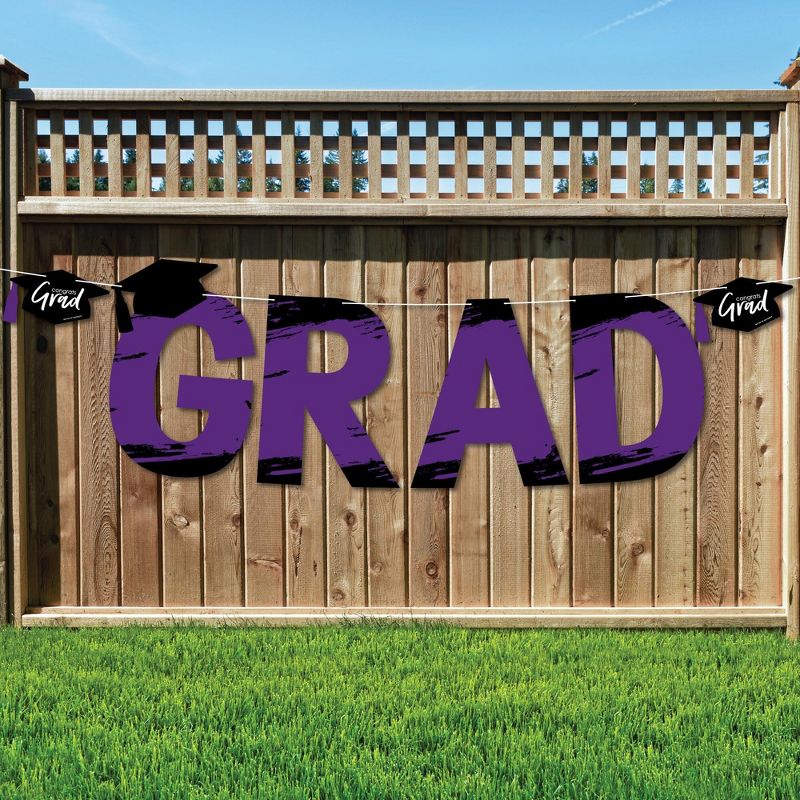 Big Dot of Happiness Purple Grad - Best is Yet to Come - Large Purple Graduation Party Decorations - GRAD - Outdoor Letter Banner, 1 of 8