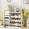 FONTOI Kids Toy Storage Organizer with 14 Bins, Multi-functional Storage Cabinet with Shelf&Bins for Playroom, Bedroom, Green, 17.3"*43.3"*43.3" - 2 of 4