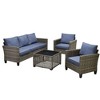 XIZZI Outdoor Sectional Sofa Set, Modular Outdoor Gray Wicker Sofa Set with Optional Solar Table, Ottomans or Fire Pit in 6 Colors, All-Weather Design - 2 of 4