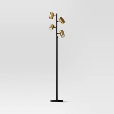 Pendula Floor Lamp Black & Antique Brass Finish – Accents@Home