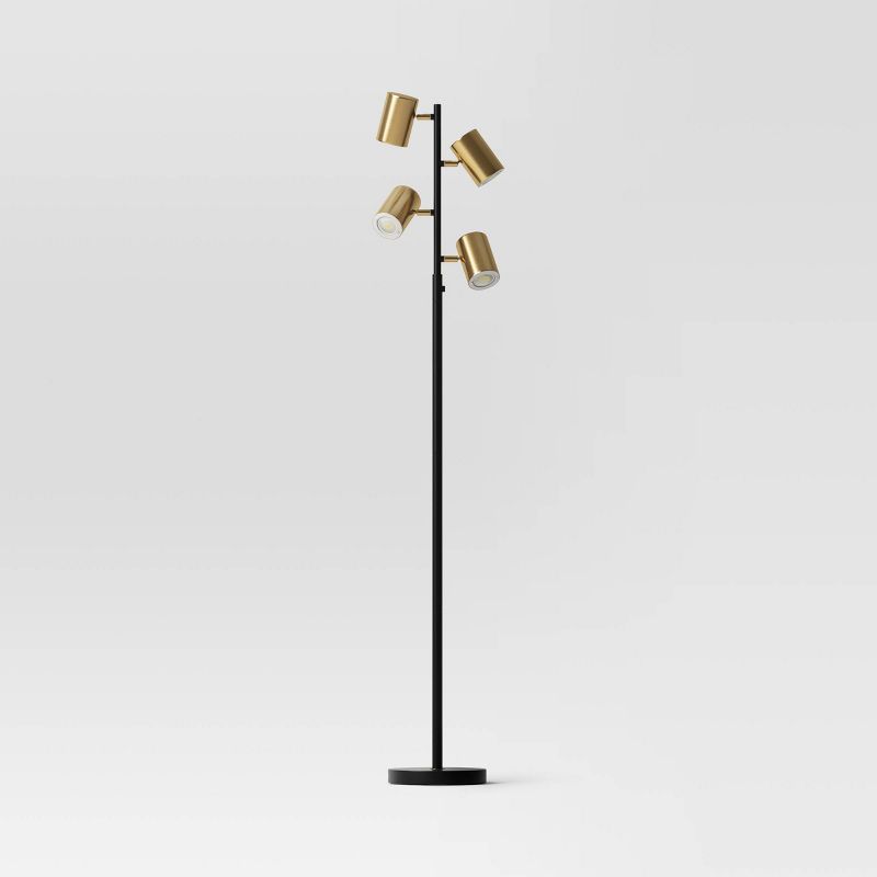 Dean Spotlight Floor Lamp Black/Brass (Includes LED Light Bulb) - Threshold&#8482;, 1 of 6
