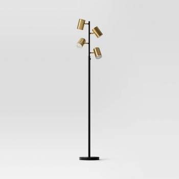 Dean Spotlight Floor Lamp Black/Brass (Includes LED Light Bulb) - Threshold™