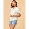 Allegra K Women's Floral Peter Pan Collar Lace Trim Ruffle Sleeve Blouses - 4 of 4