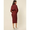 Seta T Women's Spring Fall 2 Piece Outfits Knitted Long Sleeve Turtleneck Sweaters with Tank Bodycon Midi Sweater Dress Set - 4 of 4