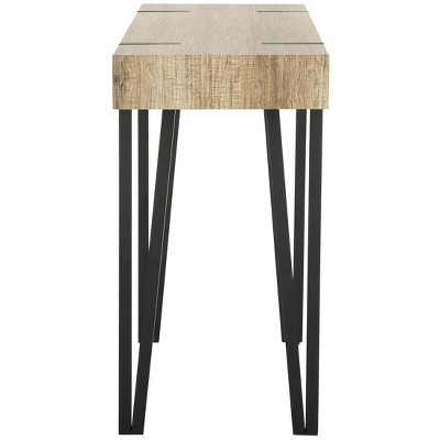 Alyssa Rustic Brown and Black Wood Metal Console Table