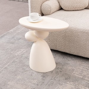 MAYEERTY Modern End Table, Fiberglass Side Table with Decoration, for Living Room, Bedroom, Guestroom - 1 of 4