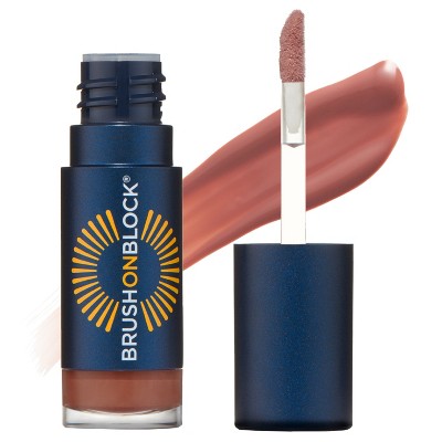 Brush On Block Sun Shine Protective Lip Oil SPF 30, Mineral Protection from UVA/UVB & Blue Light, Hydrating, Cruelty-Free, Gluten-Free, & Vegan