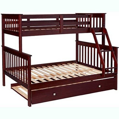 Donco Kids Hilde Mission Twin Over Full Cappuccino Bunkbed With Twin Trundle