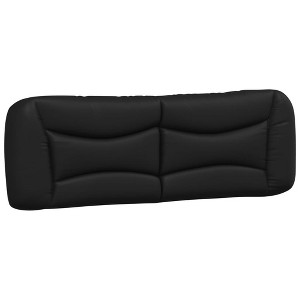 vidaXL Headboard Cushion Bedroom Hanging Bed Back Cushion Black Faux Leather - 60.2" - 1 of 4