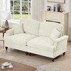 SKRAN Mid Century Chenille Sectional Couch Loveseat Sofa, with Flared Arms and Removable Ruffle Pleated Skirts for Living Room, Bedroom - 4 of 4