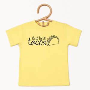 The Juniper Shop But First, Tacos Outline Toddler Short Sleeve Tee - 1 of 4