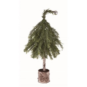 Transpac Artificial 22 in. Green Christmas Faux Pines Tree in Log - 1 of 2