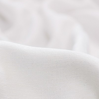 White Faux Belgian Flax Semi-Sheer Window Curtain Panels, 52 x 63 Inches