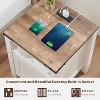 SinCiDo 18"Farmhouse Charging End Table, Wood Rustic Nightstand with Adjustable Storage Shelf, Sofa Side Table for Bedroom - 4 of 4
