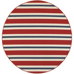 Oriental Weavers Meridian 7'10" Round Machine Woven Rug in Red - 1 of 4
