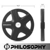 Philosophy Gym Set of 2 Rubber Coated 2-inch Olympic Grip Weight Plates for Weightlifting - 3 of 4