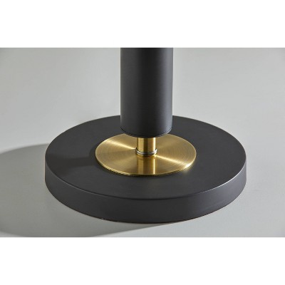 Modern Black and Brass Touch Sensor Desk Lamp with Fabric Shade