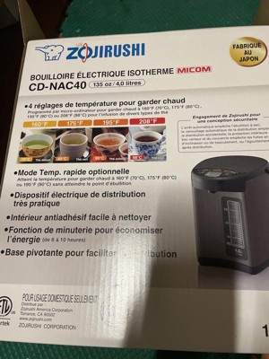 Zojirushi CD-NAC40BM Micom Water Boiler & Warmer - Metallic Black