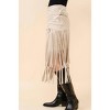 Women's Studded Suede Fringed Midi Skirt - Blue B - 2 of 4