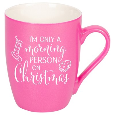 Elanze Designs I'm Only A Morning Person On Christmas Princess Pink 10 ounce New Bone China Coffee Cup Mug