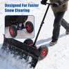 SEVOBAL Snow Shovels 30" Wide Metal Snow Pusher with 2 Wheels, Adjustable Angle Height Handle for Effortless Snow Clearing, Black, 29.1"*33.4"*16.1" - 2 of 4