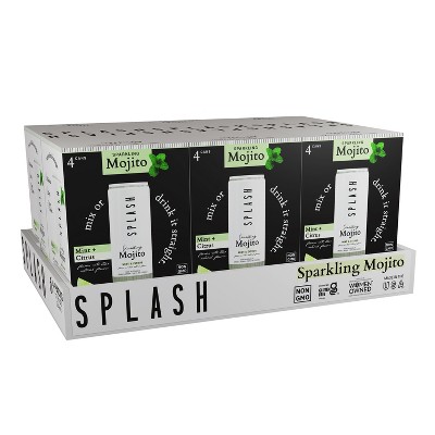 SPLASH Mixers Sparkling Mojito - Case of 6, 4-pack, 12 oz cans