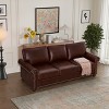 PU Leather Sofa with Nailhead Trim, Rolled Arms, and Rubber Wood Legs – Classic Upholstered Sofa Couch for Living Room - HABITRIO - 3 of 4
