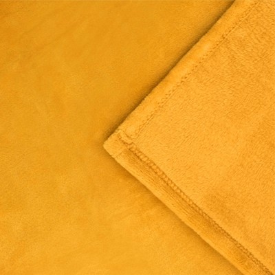 Mustard Yellow Queen Size Fleece Blanket for Bed