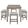 LOVMOR Farmhouse Counter Height Dining Table Set, Bar Table and Chairs Set for Living Room, Dining Room - 4 of 4
