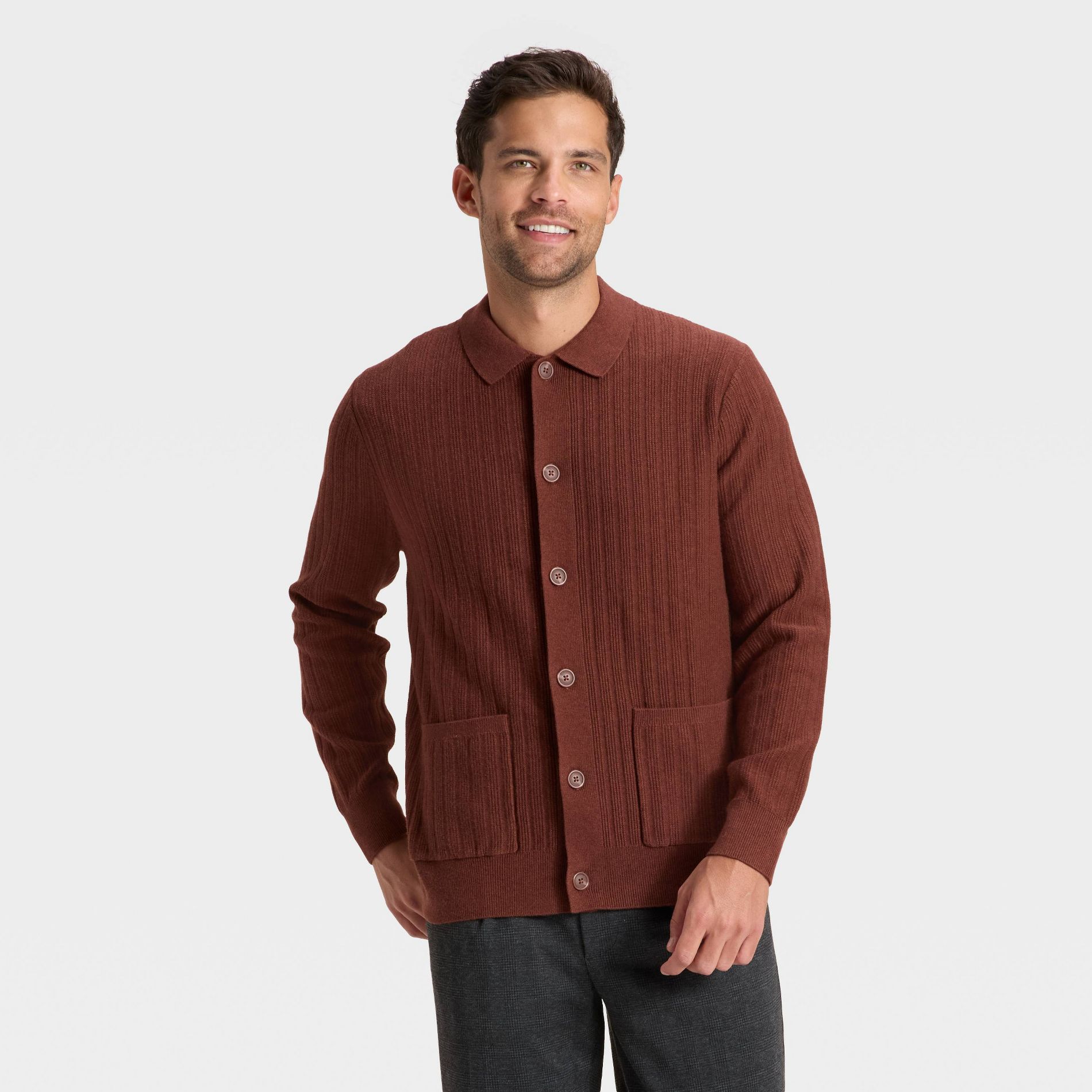 Men's Collared Cardigan Sweater - Goodfellow & Co™