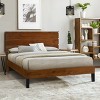 Full/Queen/King Size Wood Platform Bed Frame with Three-Piece Headboard Design, Mid-Century Modern, Brown-ModernLuxe - 2 of 4