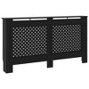 vidaXL Radiator Cover Black 59.8"x7.5"x32.1" MDF - 2 of 4