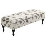 HOMCOM Linen-Touch Upholstered Fabric Ottoman Bench Bed Stool for Bedroom, Entryway, Living Room