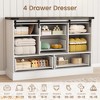 Farmhouse Wood TV Stand with Sliding Barn Doors & 4 Large Drawers - 4 of 4