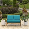 ARDEN Outdoor Loveseat Cushion Set, 48 x 24, Rain-Proof, Fade Resistant, Cushion Set for Couch, Bench, and Swing Lake Blue Leala - 2 of 4