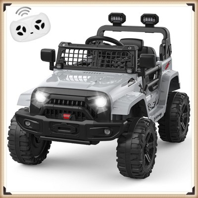 Garvee 12V Ride On Truck for Kids, Battery-Powered Car with Remote Control, Music, LED Lights & Suspension, for Ages 2-5