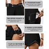 FIONECA Women's Workout Shorts Athletic Running Shorts Crossover High Waisted Gym Shorts with Zipper Pockets - 4 of 4