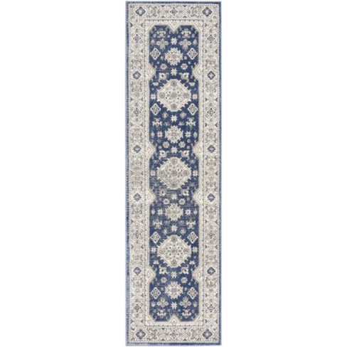 Nicole Curtis Series 4 Vintage Indoor Rug Grey/navy 2'2