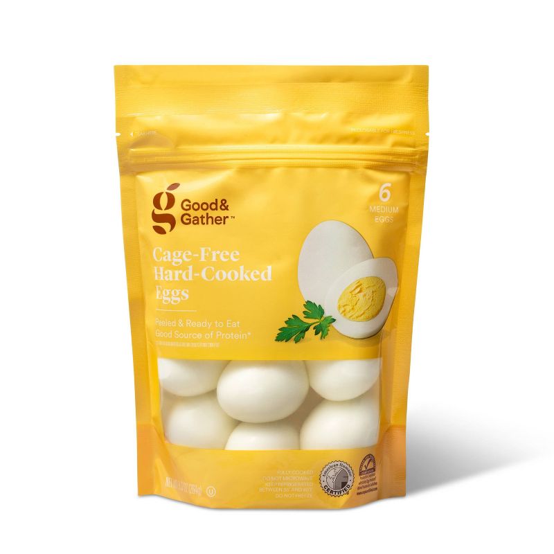 Cage-Free Hard-Cooked Eggs - 9.3oz/6ct - Good &#38; Gather&#8482;, 1 of 6