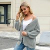 Women's Oversized Grey Chunky Knit Cardigan - Cupshe - 2 of 4