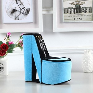 CAVINAS 9" Tall Display Jewelry Box with Hooks High Heel Shoe Design Jewelry Armoire Organizer - 1 of 4