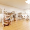 Sapphtopaz Full Size Loft Bed with Desk Metal Loft Bed with Stairs & Guardrail,Space-Saving Beds Frame with Charger Station & LED for Teen&Adult - 3 of 4